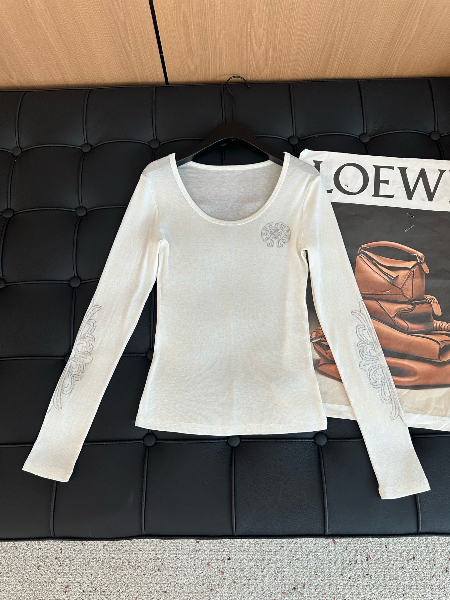 2025 New Tencel Wool Rhinestone Base Shirt