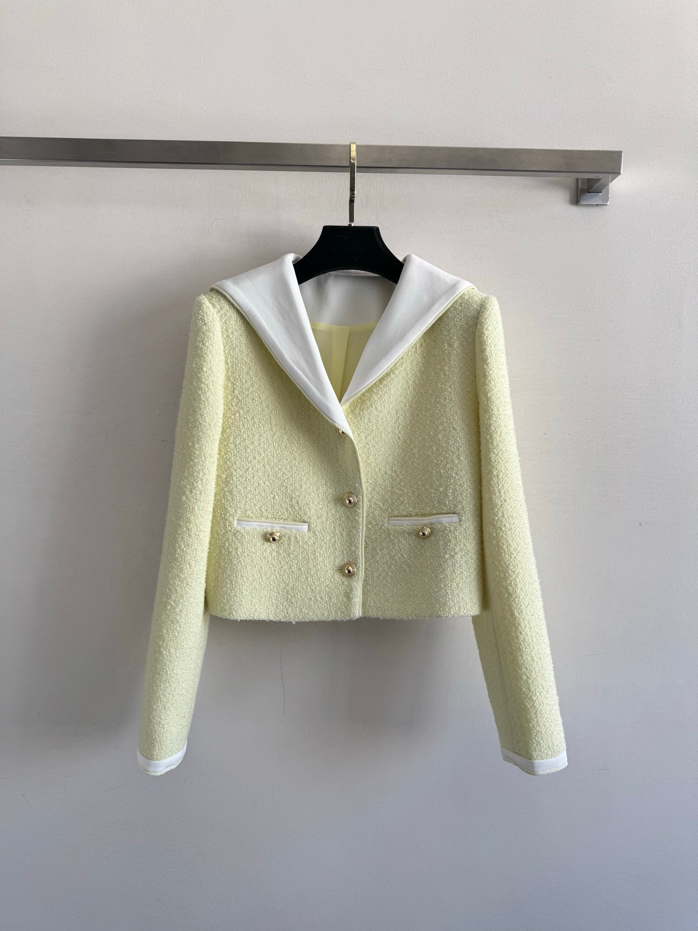 25 new navy collar small Chanel style suit