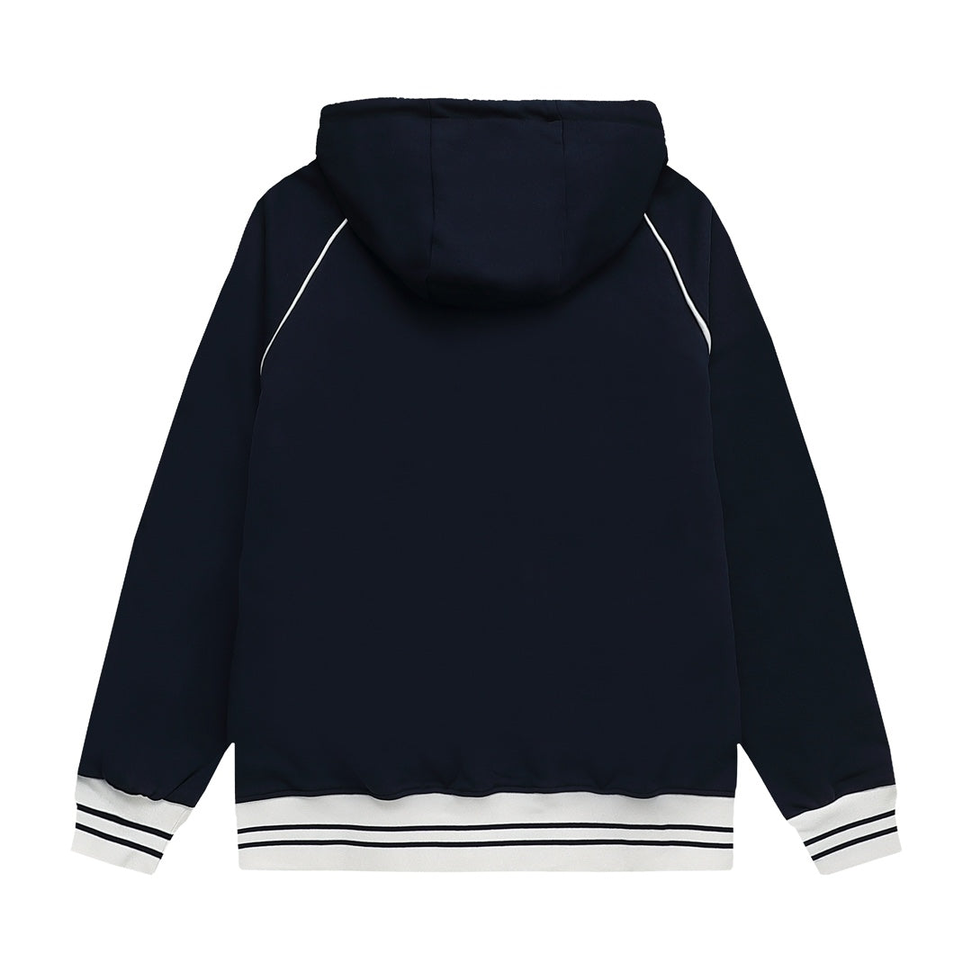 New embroidered letter logo couple style zipper hooded jacket