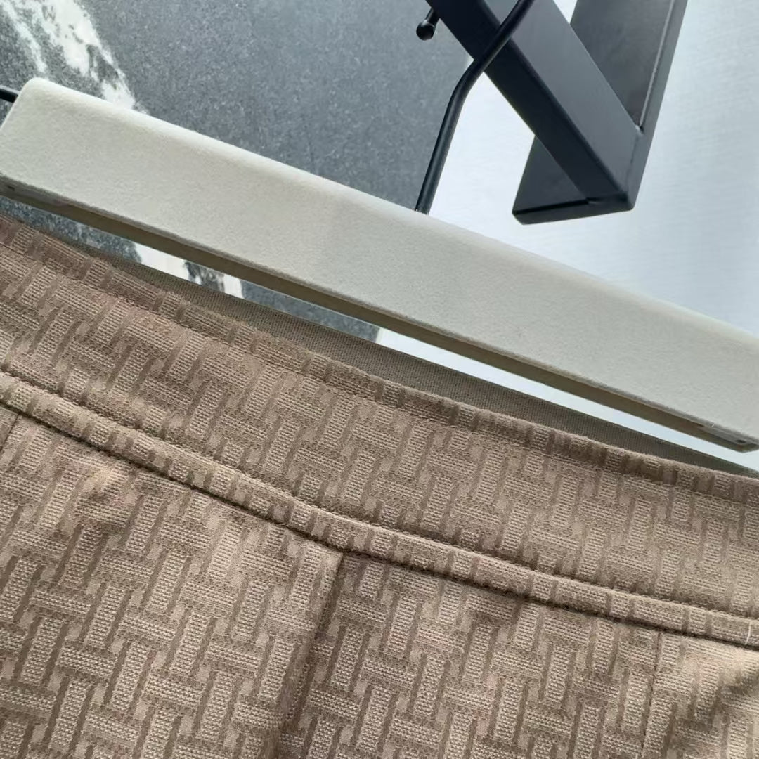 Early Spring New Arrival Dark Jacquard Straight Pants