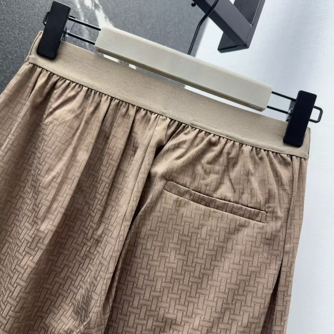 Early Spring New Arrival Dark Jacquard Straight Pants