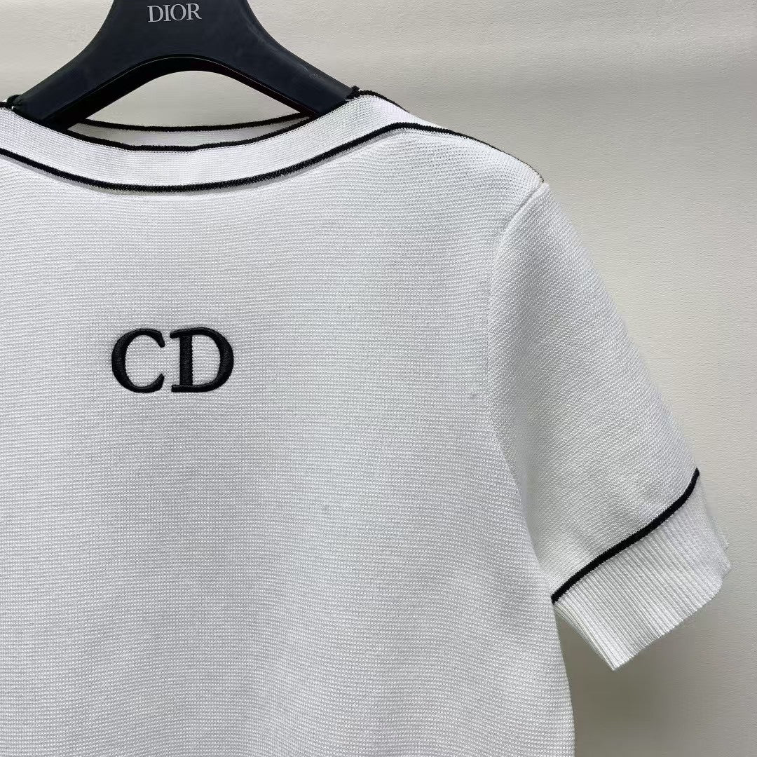 logo little bee knitted sweater short sleeves