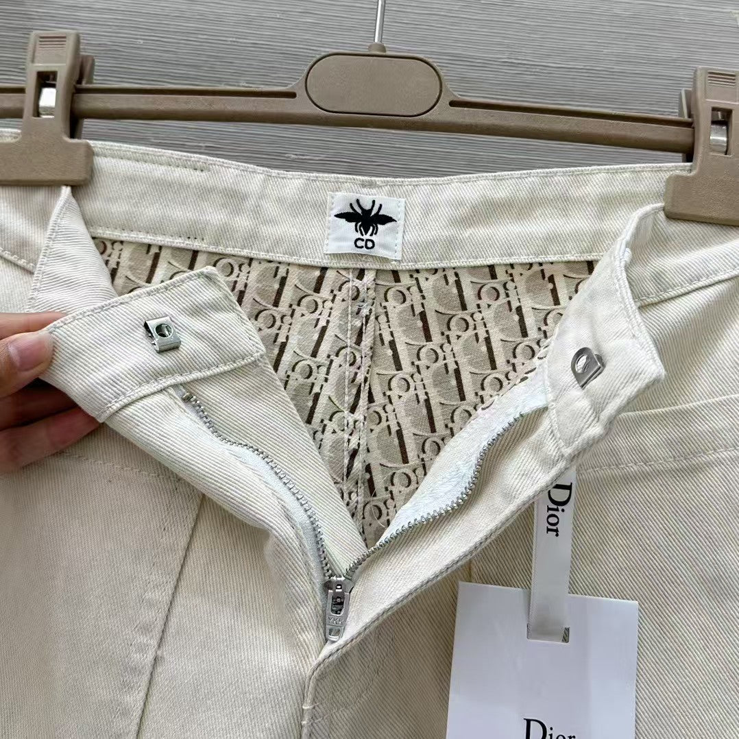 Presbyopic washed straight denim shorts
