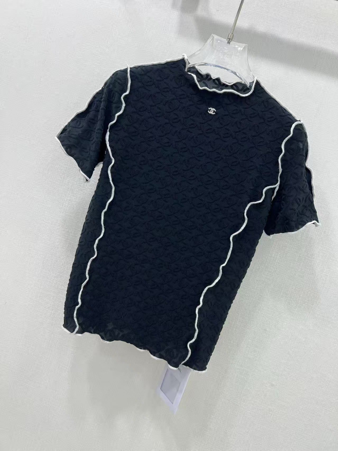 Jacquard slim-fit knit top