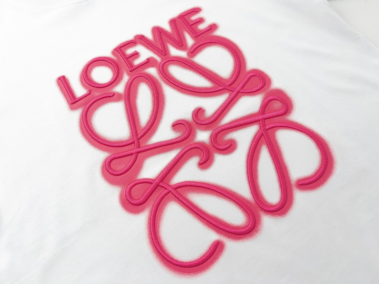 Neon Embroidered Fluorescent Pink Short Sleeve Shirt