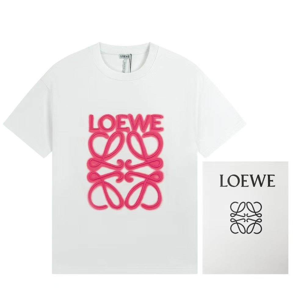 Neon Embroidered Fluorescent Pink Short Sleeve Shirt