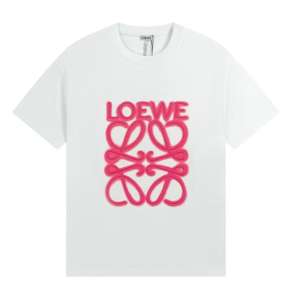 Neon Embroidered Fluorescent Pink Short Sleeve Shirt