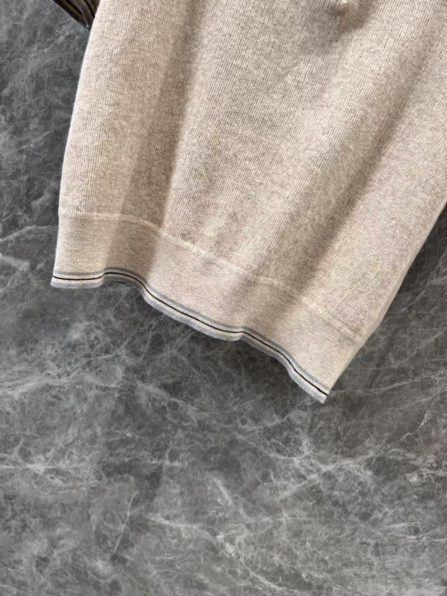 New Arrivals Letter Micro Logo Polo Neck Short Sleeve Knit