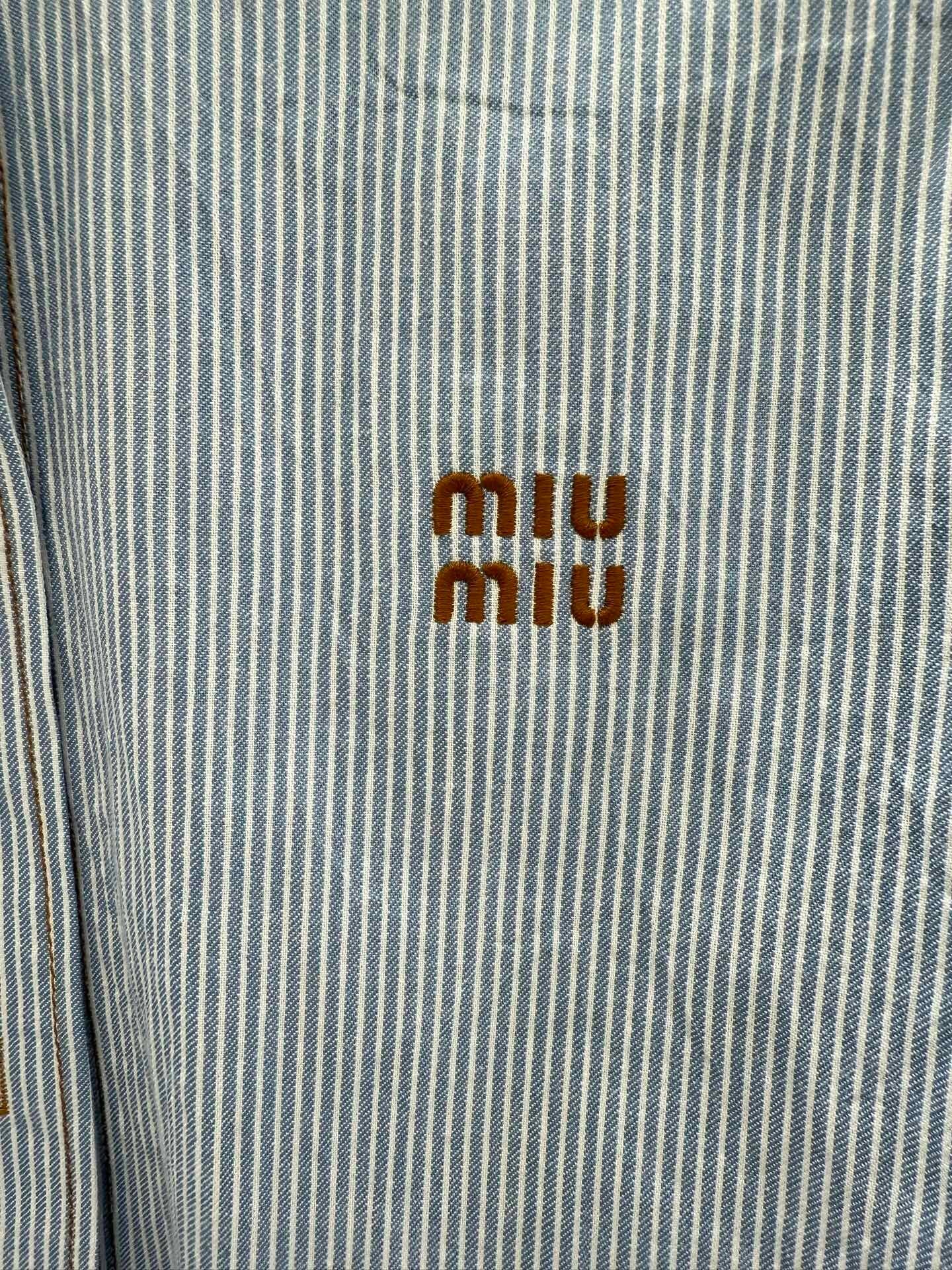 Light blue striped denim