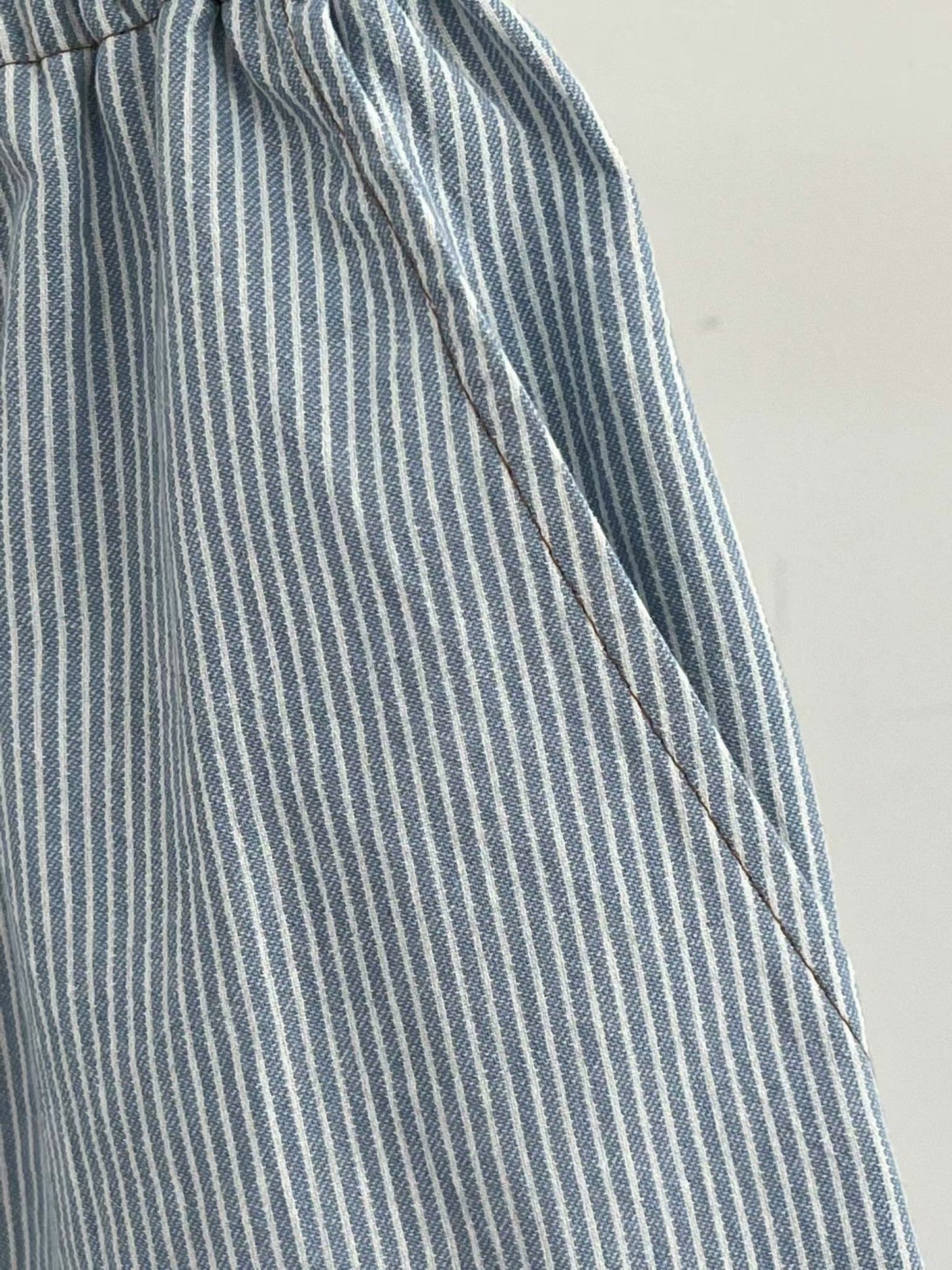 Light blue striped denim