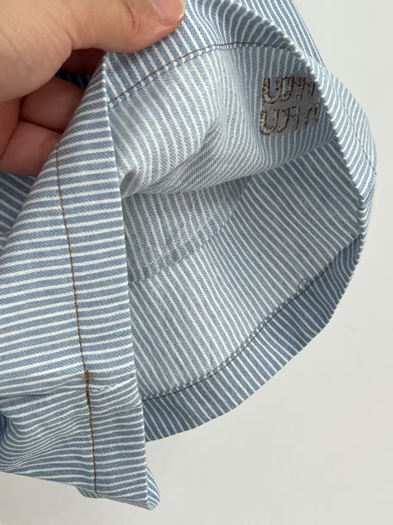 Light blue striped denim