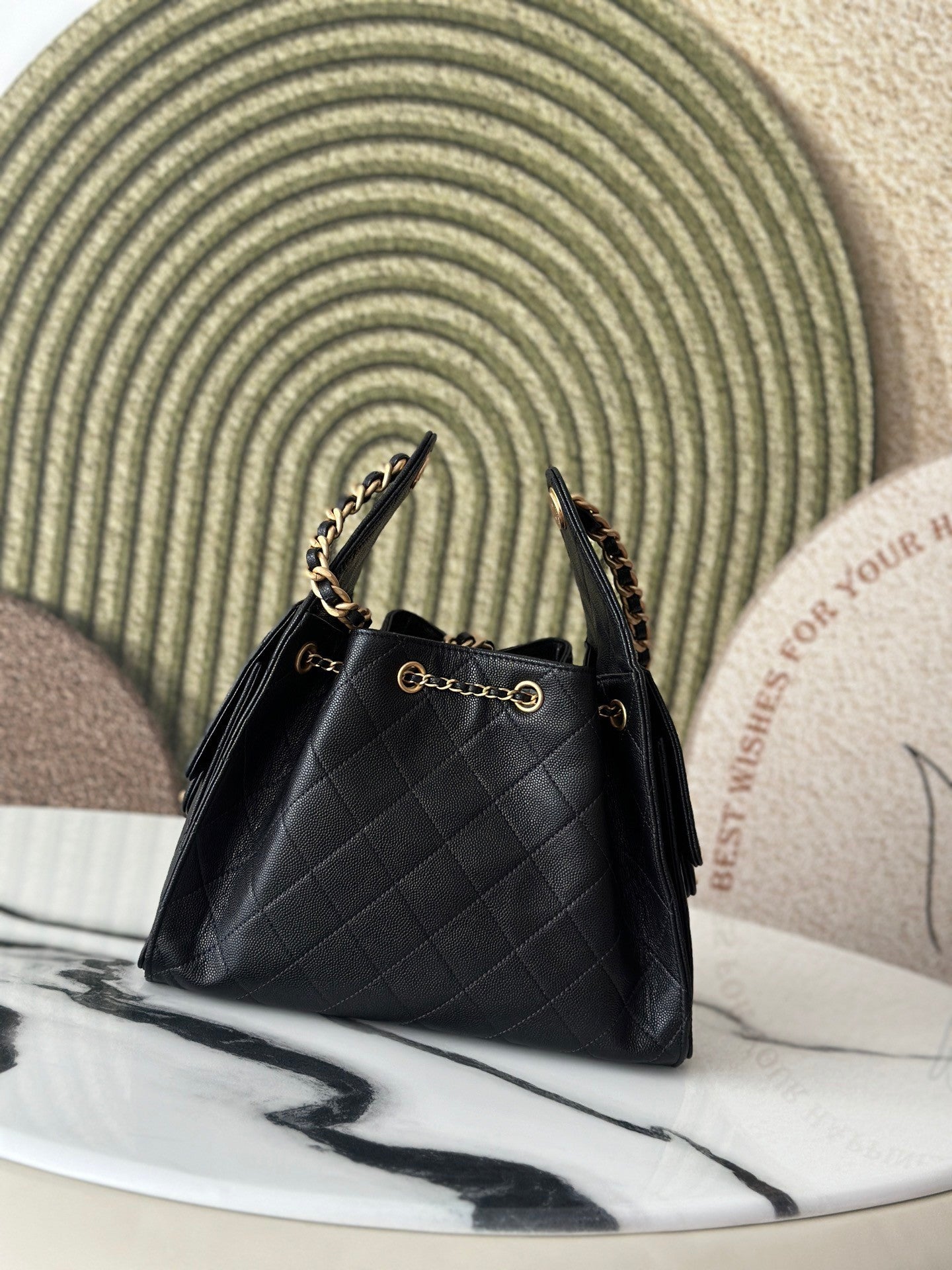 Cowhide ball-grain underarm bag