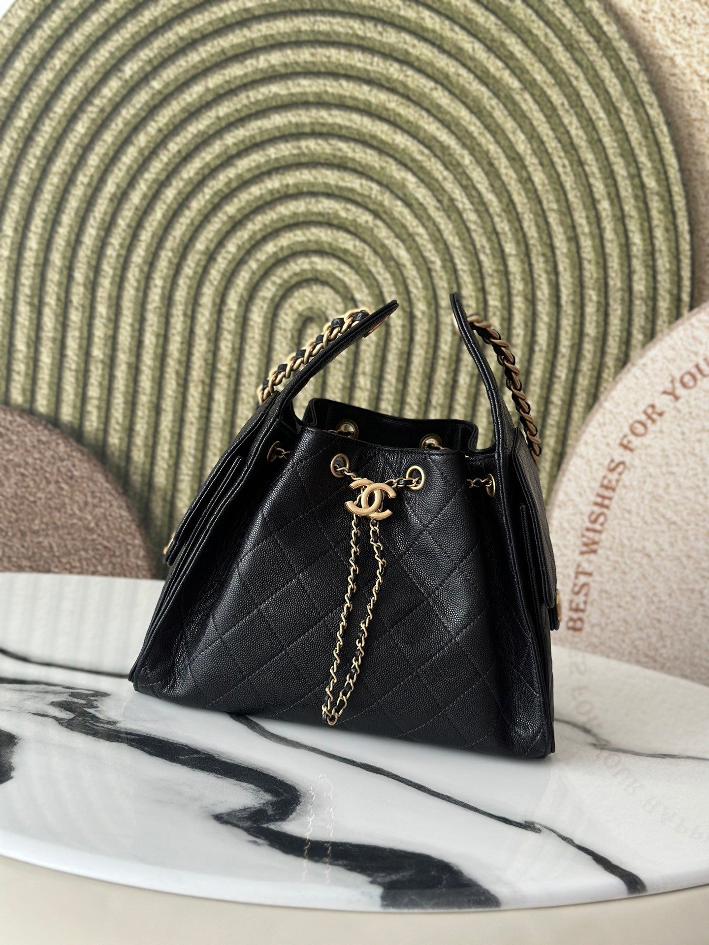 Cowhide ball-grain underarm bag
