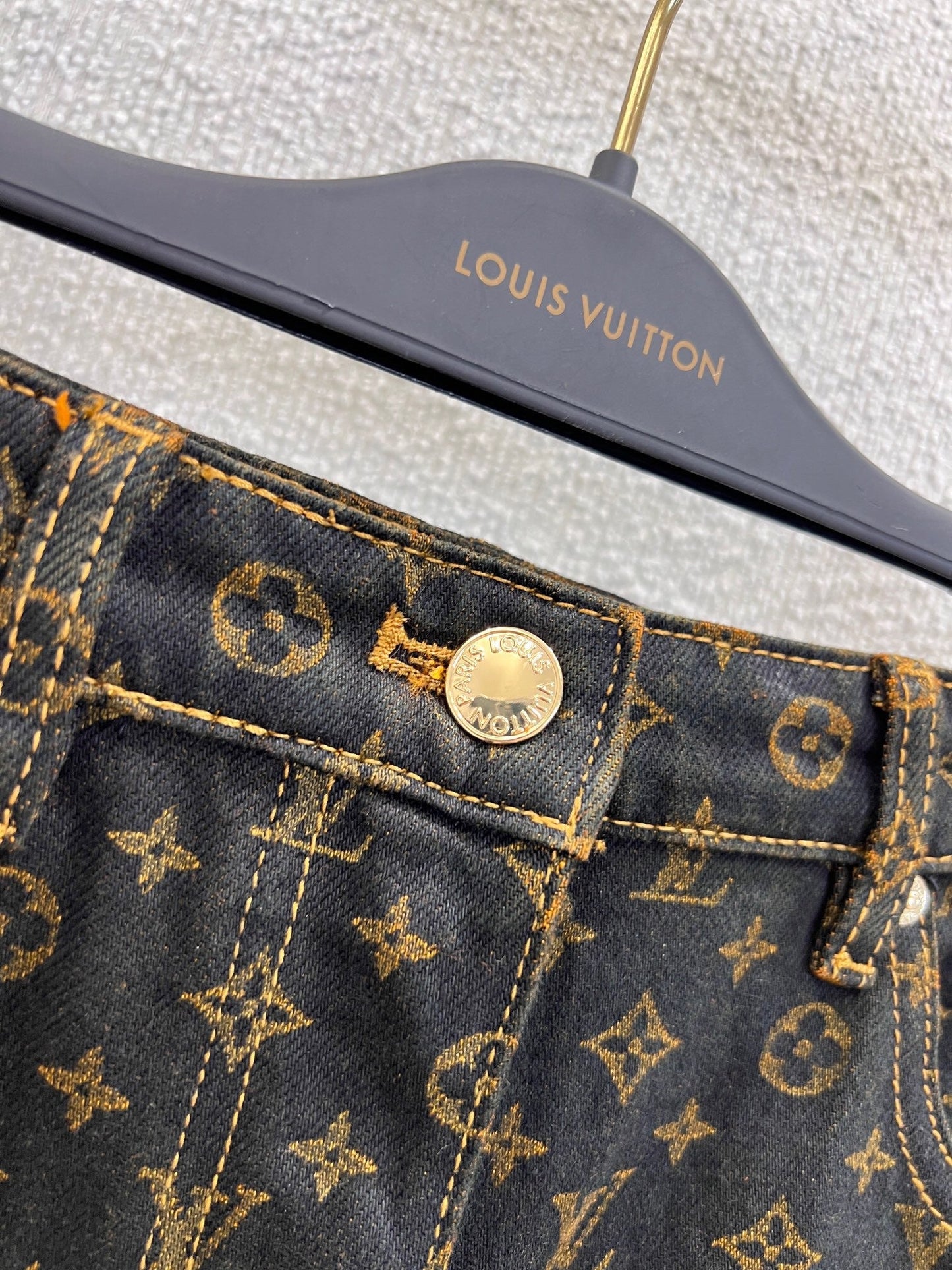 25 new retro printed denim wide-leg trousers