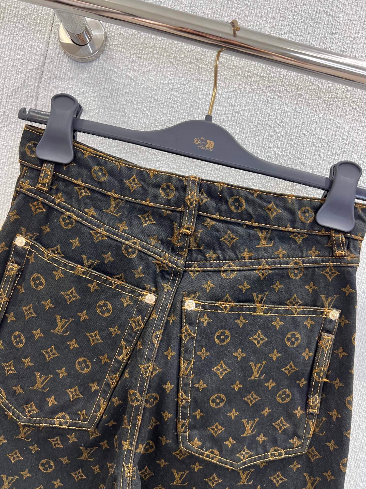 25 new retro printed denim wide-leg trousers