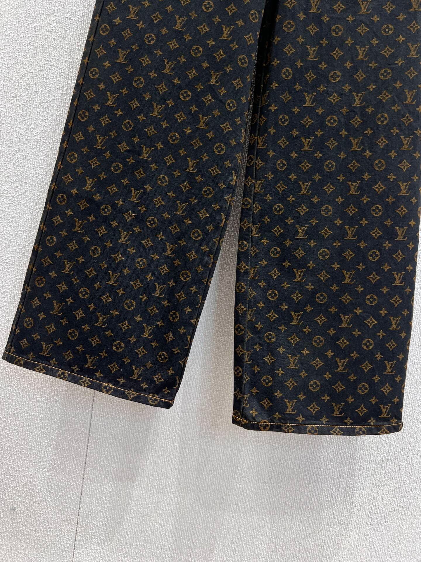 25 new retro printed denim wide-leg trousers