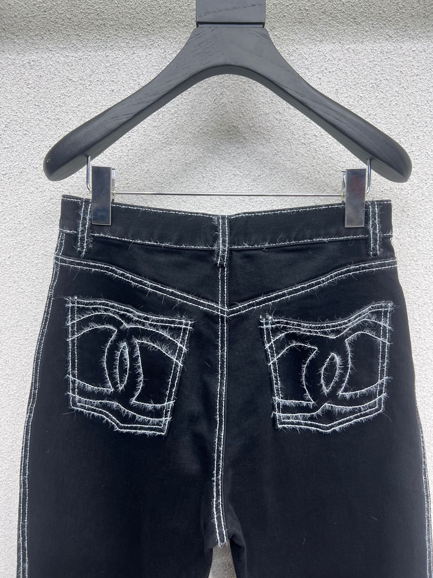 style ski series thick straight denim trousers