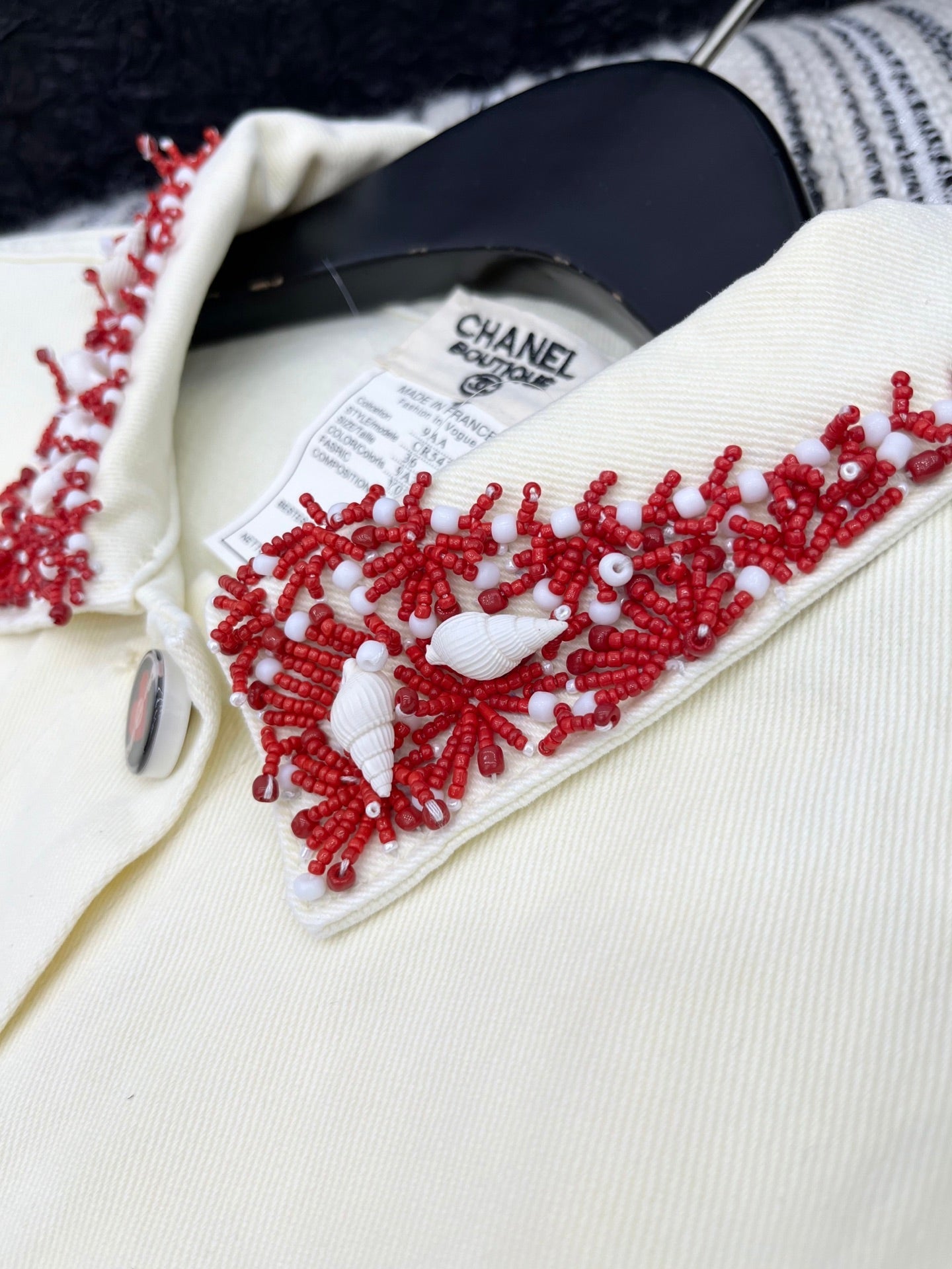 25 vintage series classic lapel hand-beaded denim jacket