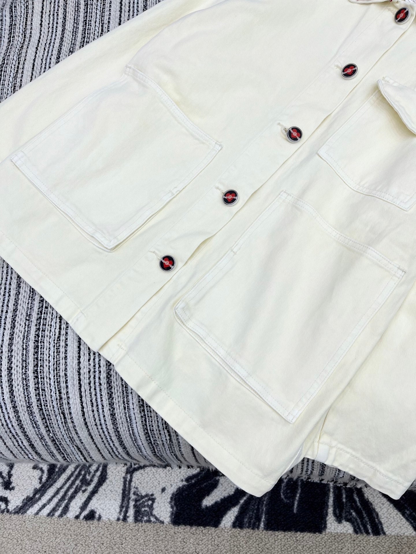 25 vintage series classic lapel hand-beaded denim jacket