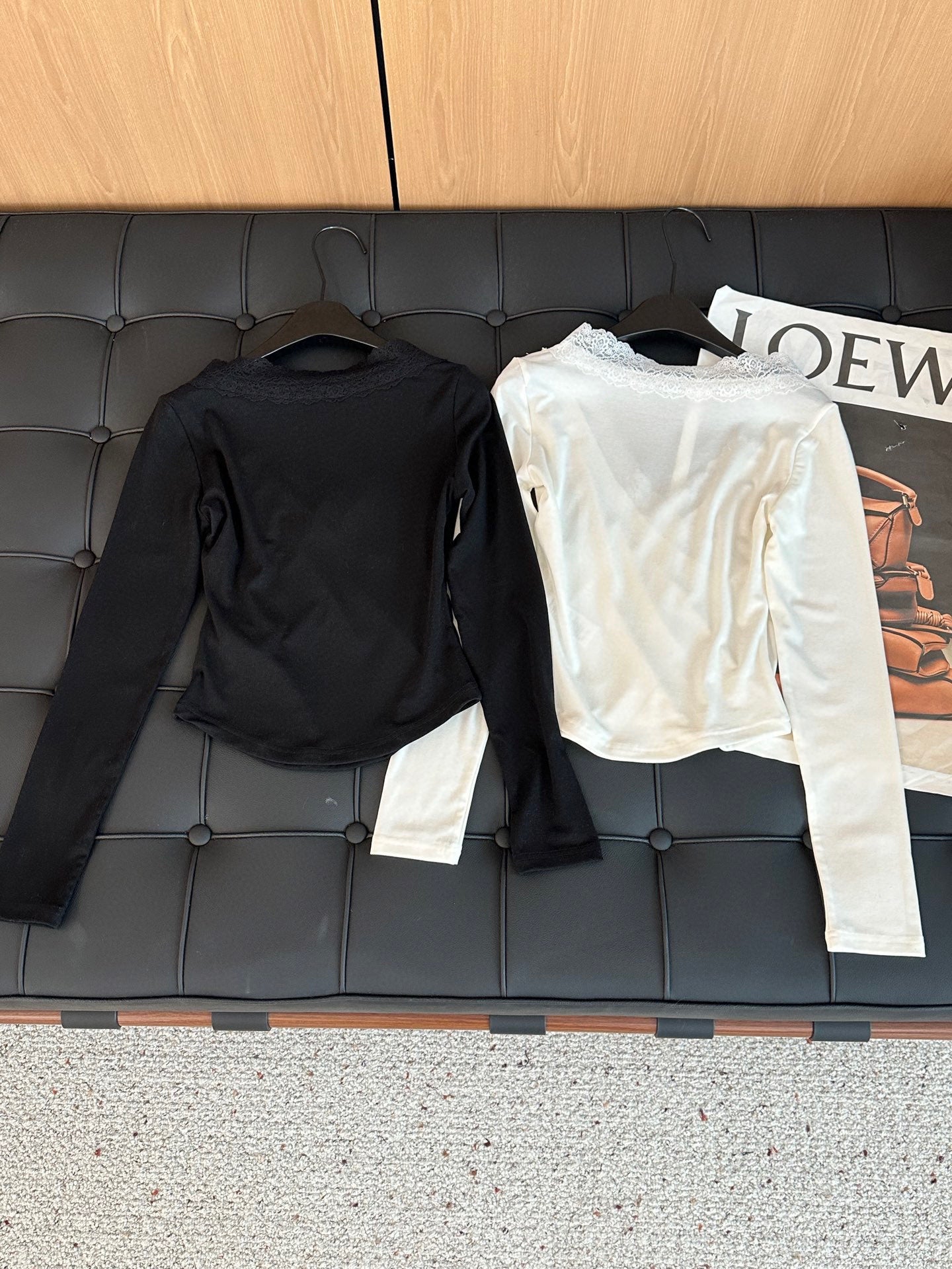 2025 new lace stitching Tencel wool bottoming shirt