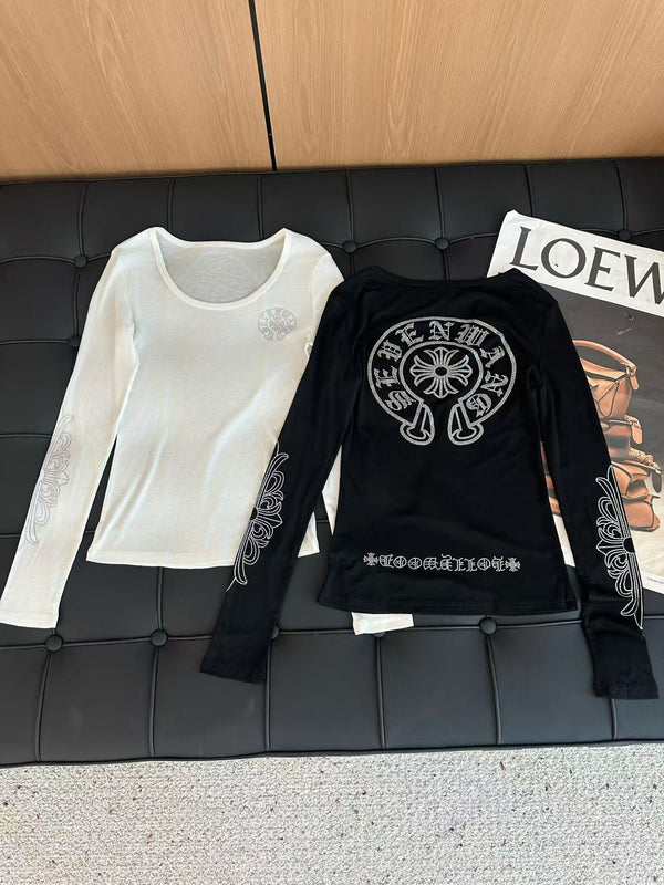 2025 New Tencel Wool Rhinestone Base Shirt