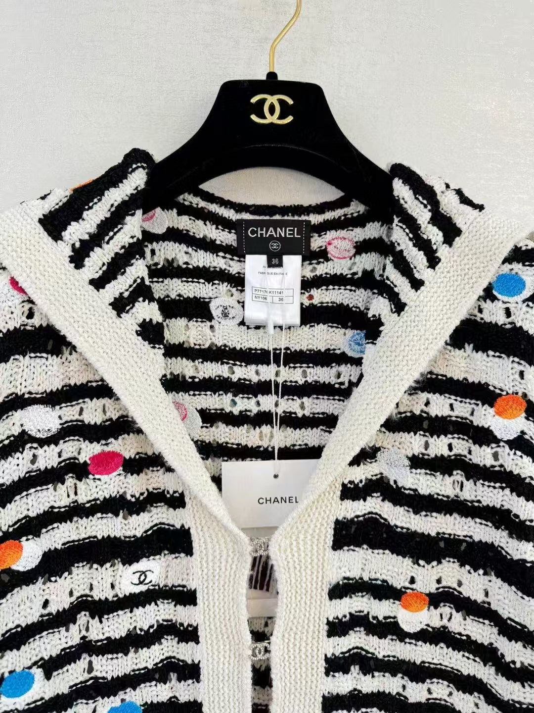 New logo button contrast color knitted long sleeve