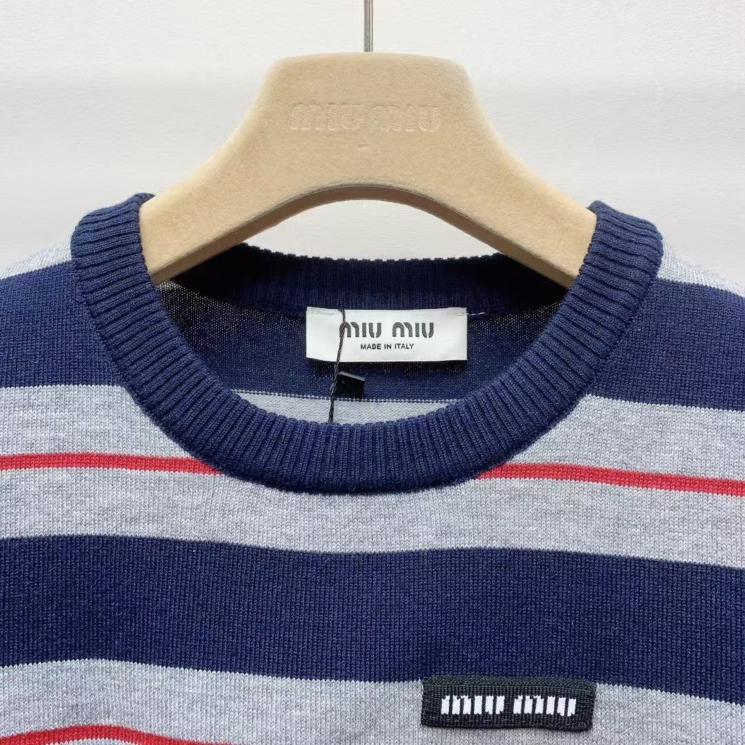 new letter striped short sleeves