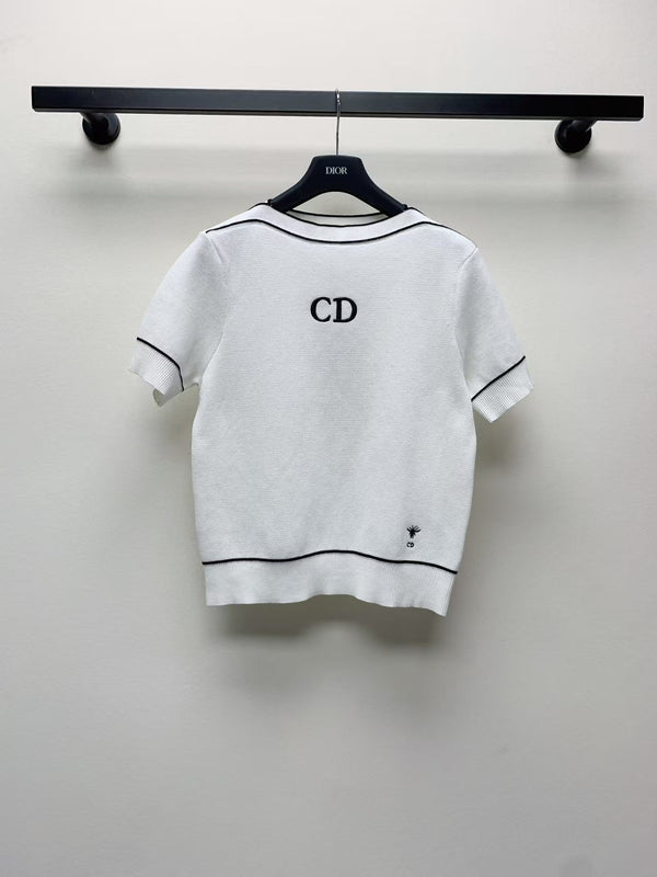 logo little bee knitted sweater short sleeves