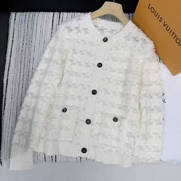 25ss custom buttoned knitted sweater cardigan