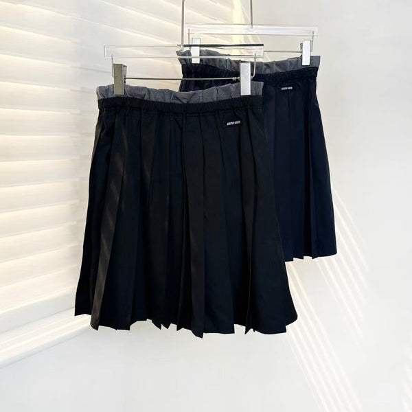 25ss mesh pleated maxi skirt