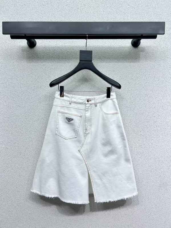 25SS slit denim skirt