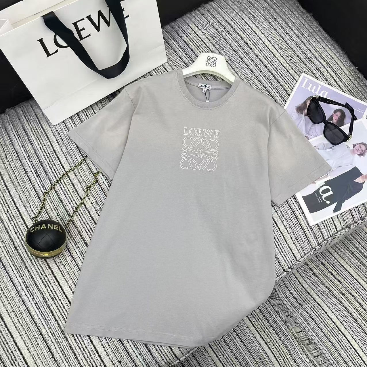 Logo embroidered short-sleeved crew neck T-shirt