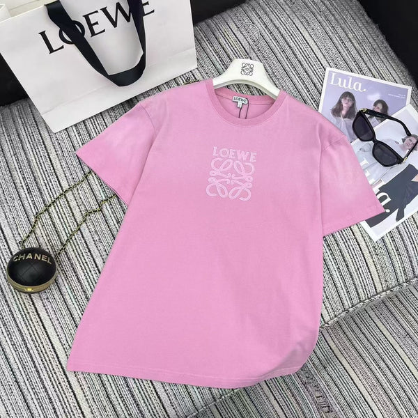 Logo embroidered short-sleeved crew neck T-shirt