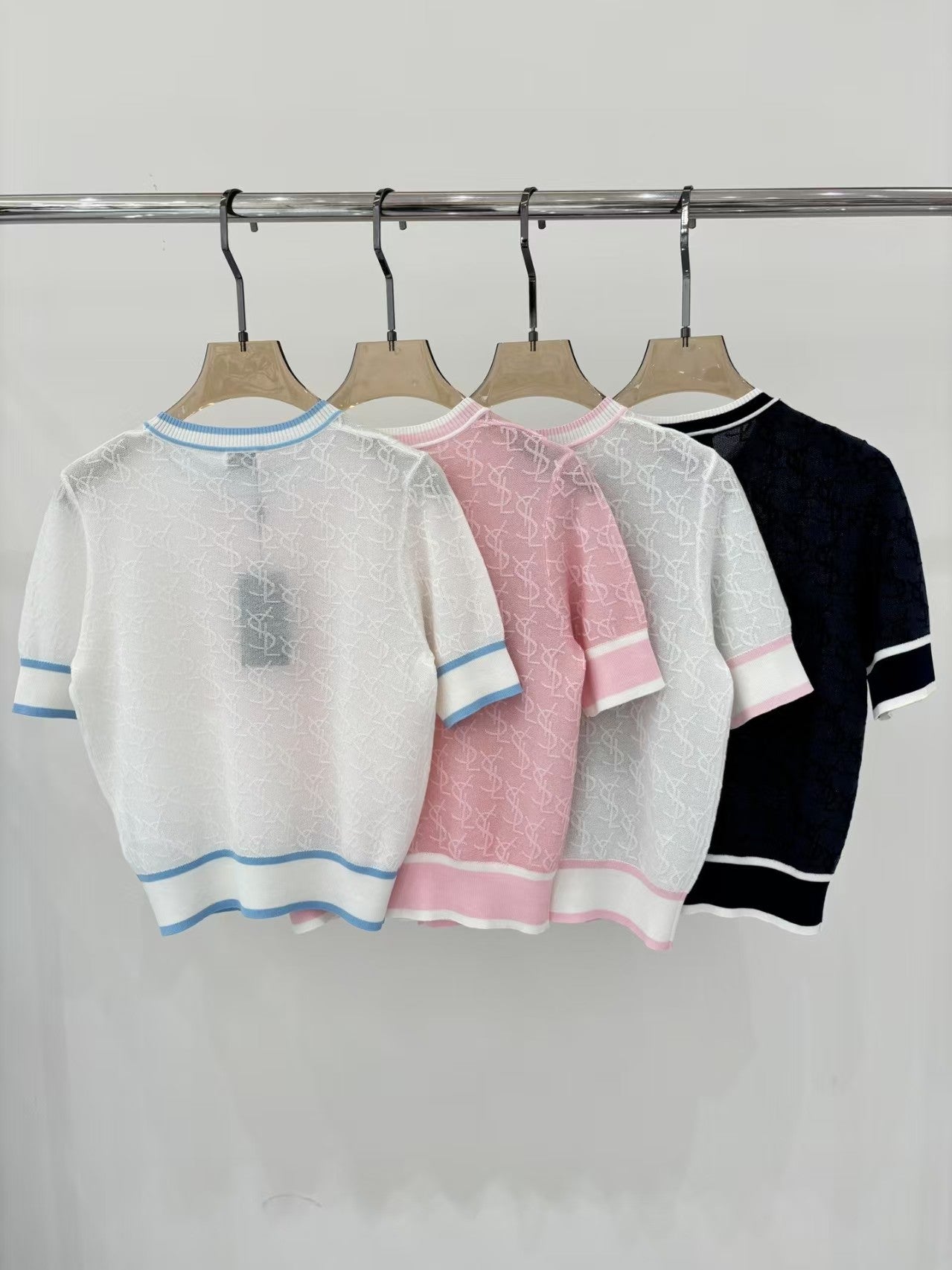 jacquard full print knitted T-shirt