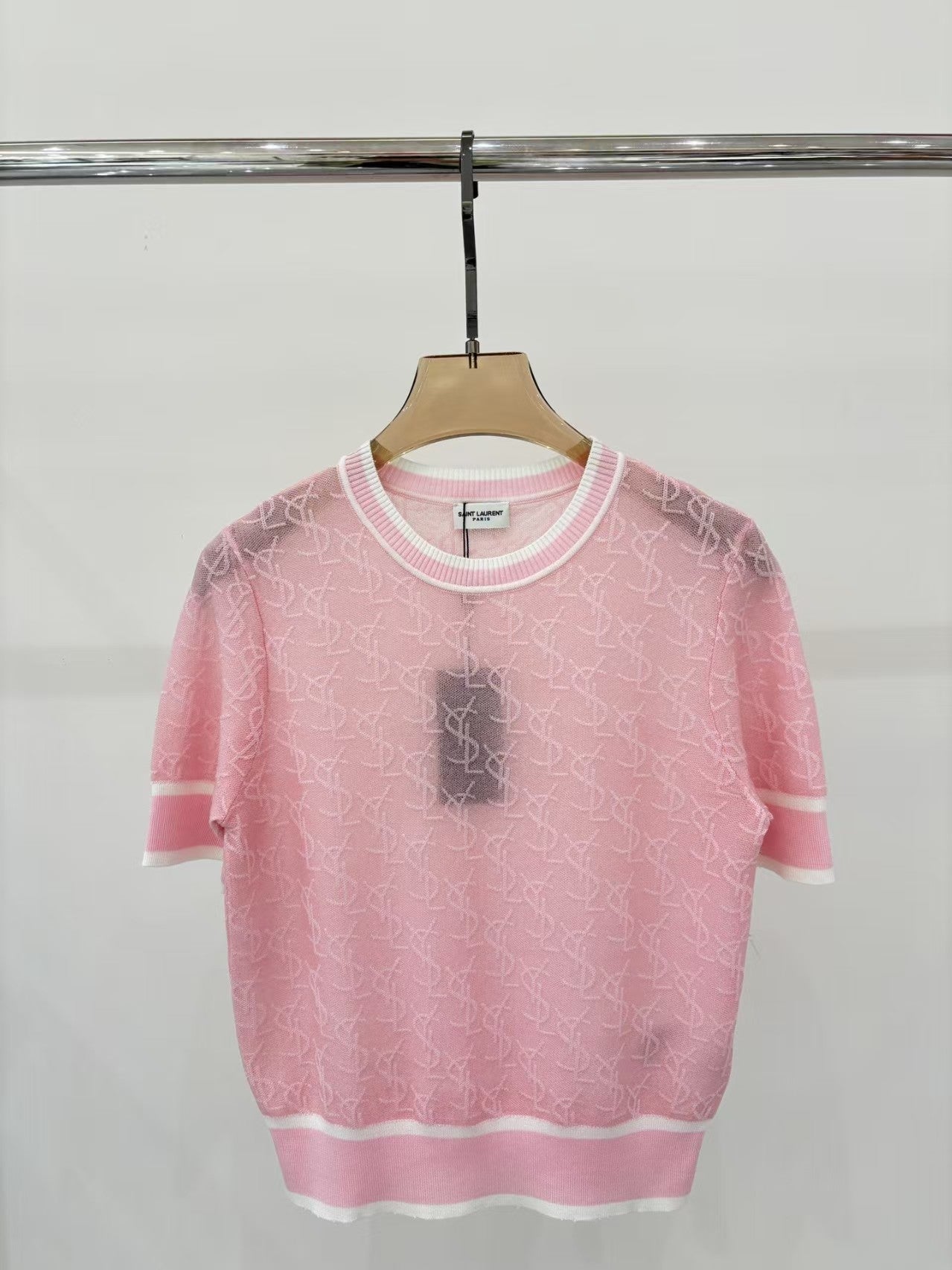 jacquard full print knitted T-shirt