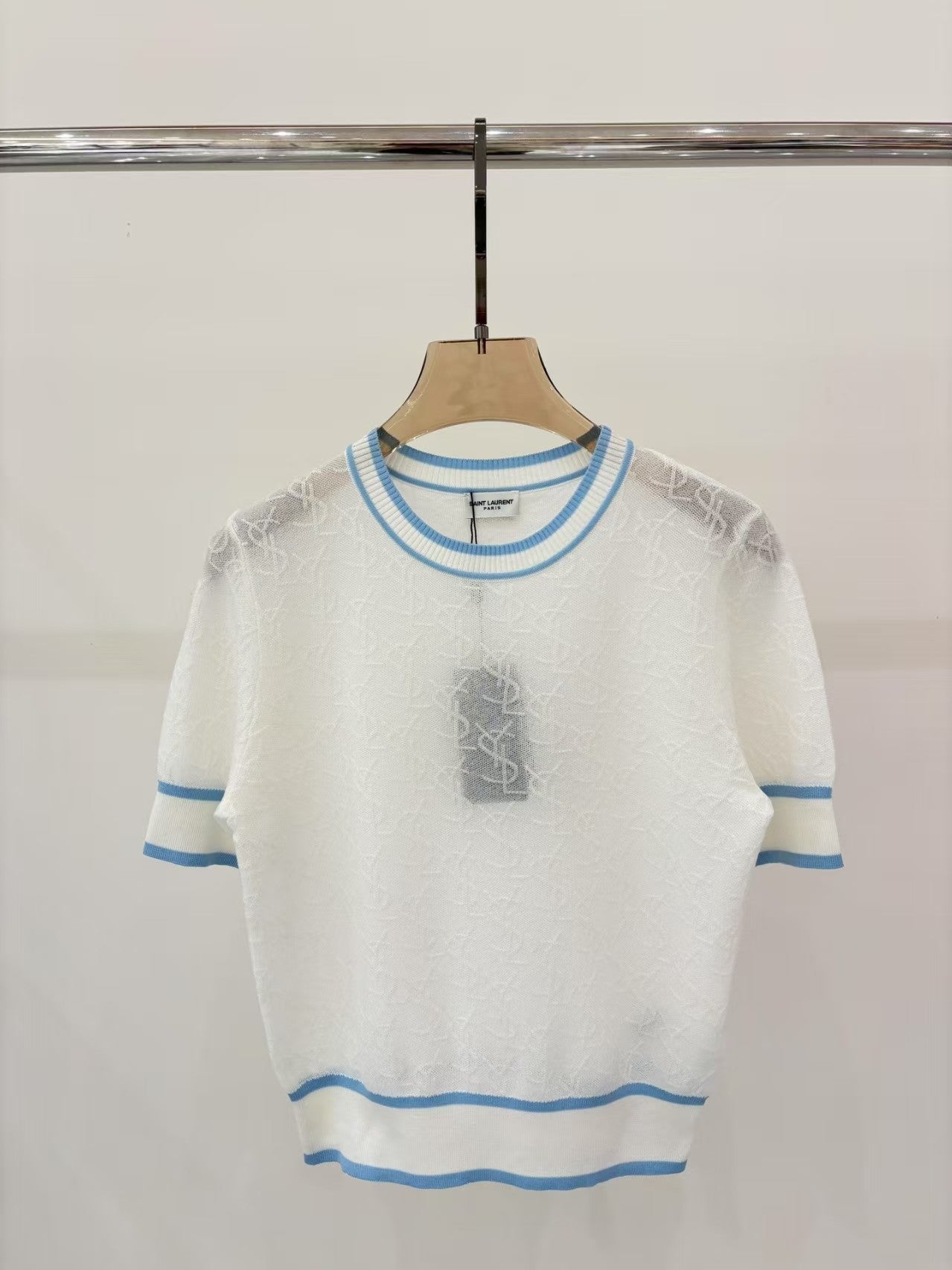 jacquard full print knitted T-shirt