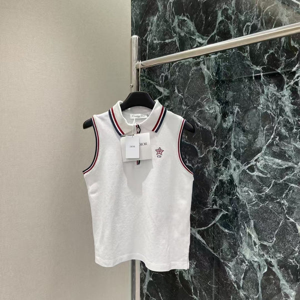 Embroidered Lapel Button-Down Vest