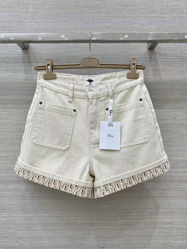 Presbyopic washed straight denim shorts