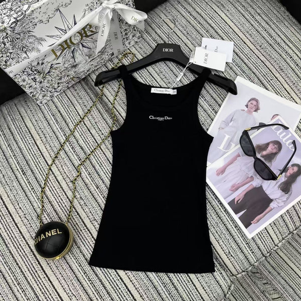 Camisole with embroidered letters