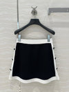 Temperament knitted contrast color mini skirt