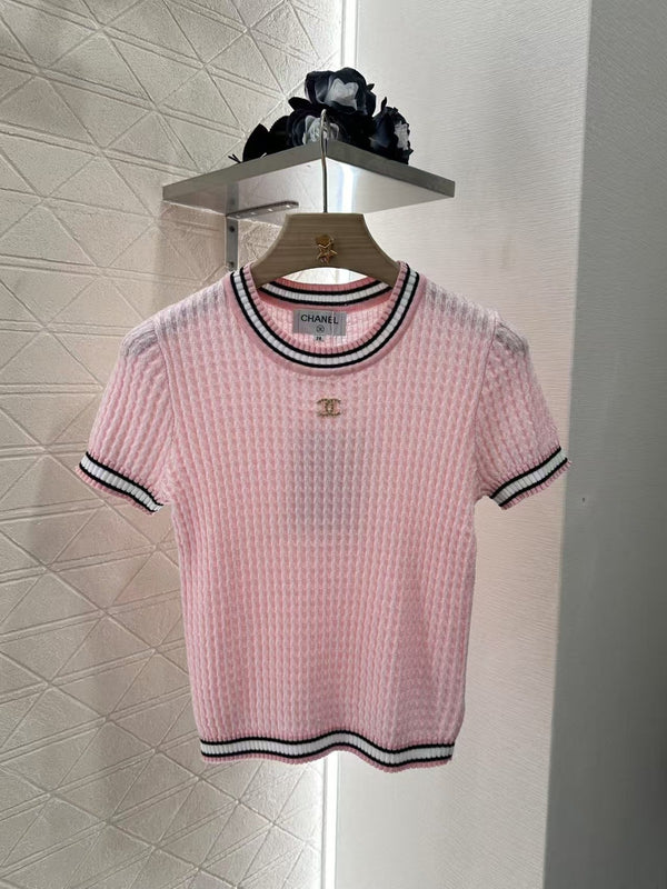 Crew neck knit short sleeves