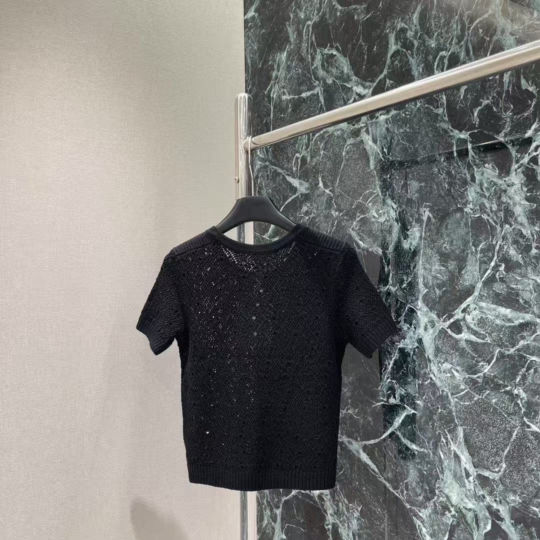 Knitted hollow short sleeves