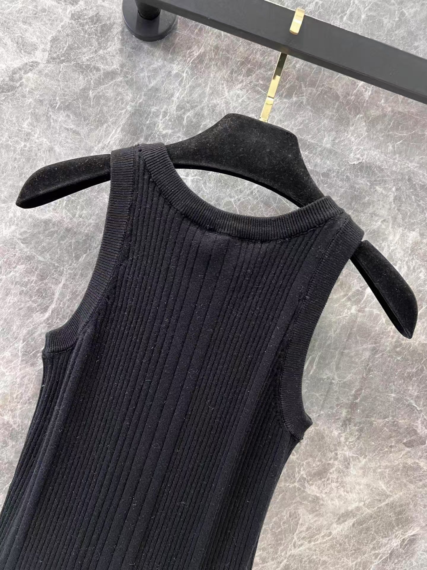 jacquard knit vest