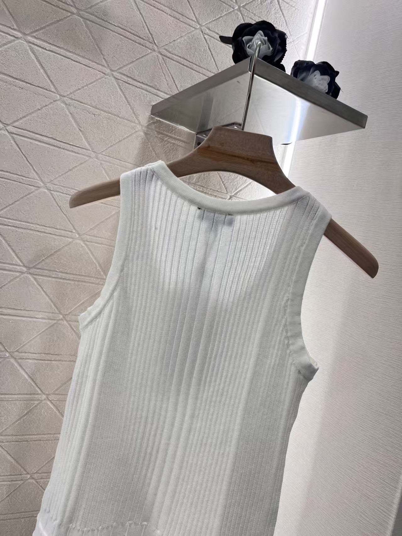 pattern knitted vest
