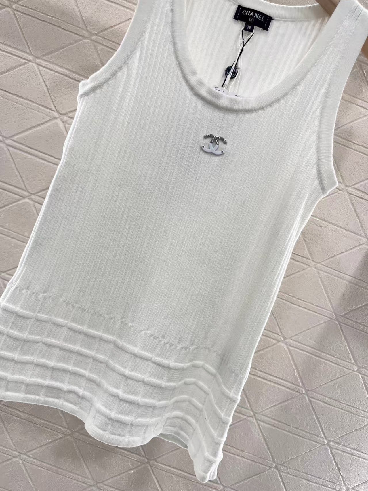 pattern knitted vest