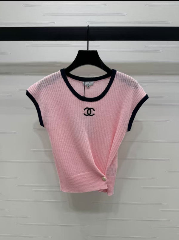 Logo knit short sleeves