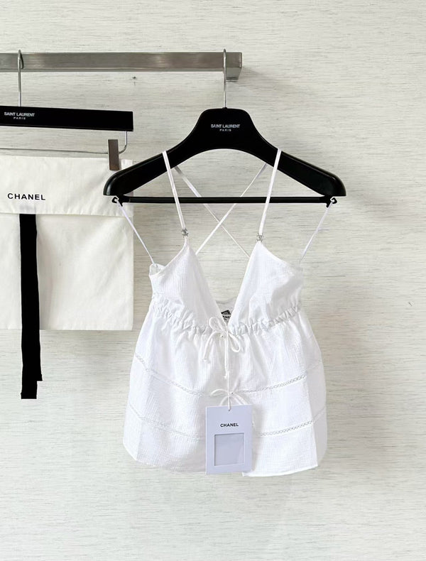 new silk logo jacquard camisole