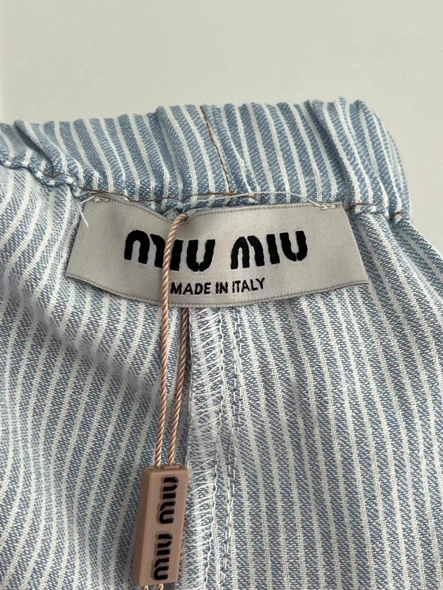 Light blue striped denim