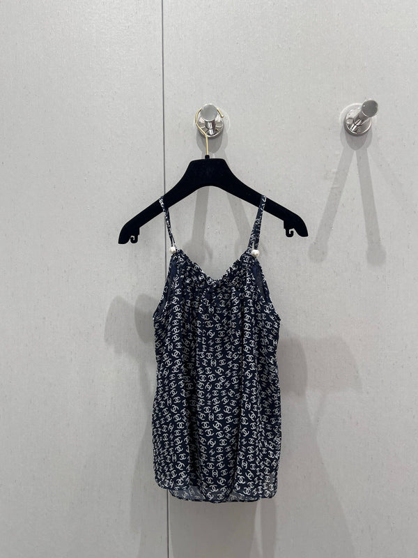 New Arrival Double C All-Over Print Strapless Tank Top