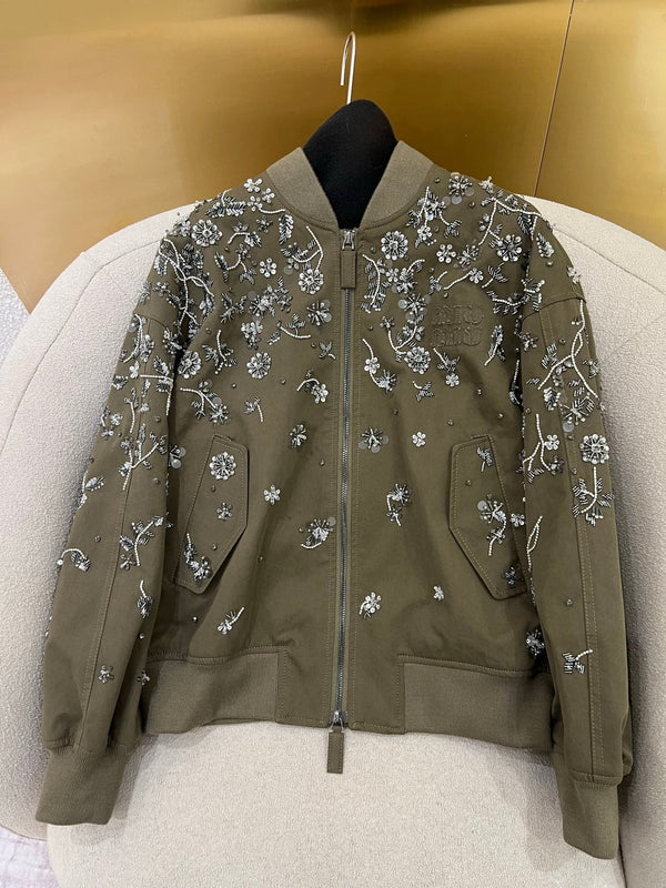 Miu series pure handmade heavy beaded jacket